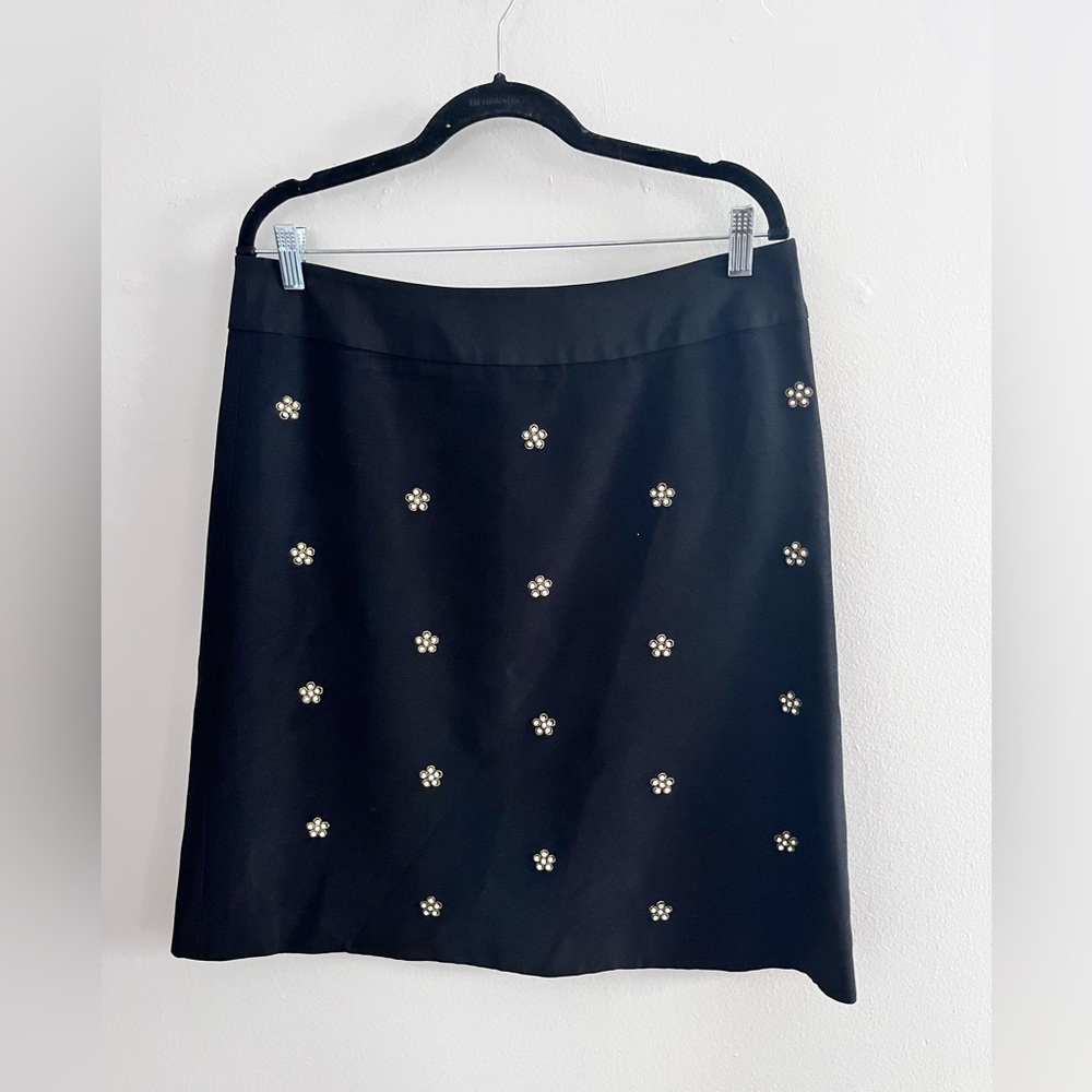 TALBOTS Black Beaded Mini Skirt NWT